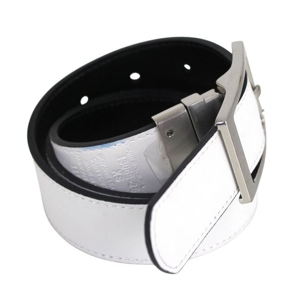 Nike BLACK WHITE GENUINE LEATHER 1 1/4"Wd CASUAL DRESS REVERSIBLE BELT Sz XS (X7 - Picture 8 of 15